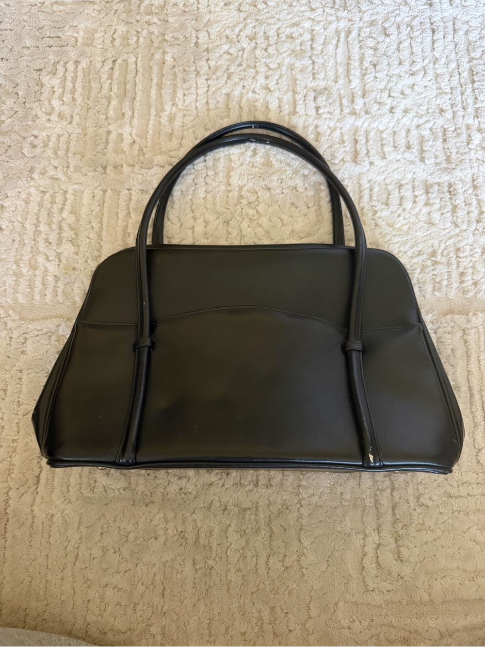 Original Millie’s Classic Black Leather Tote Bag - Elegant Everyday Handbag